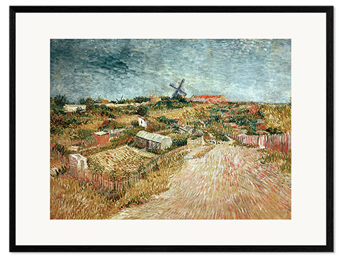 Impresión de arte enmarcada Vegetable Gardens in Montmartre, 1887