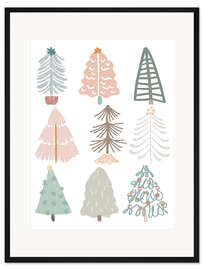 Gerahmter Kunstdruck Weihnachtsbaum-Skizzenbuch II