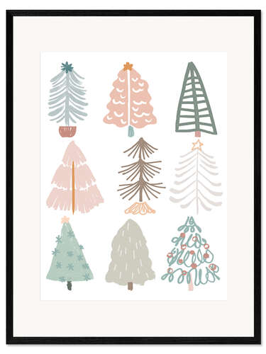 Plakat artystyczny premium w ramie Christmas Tree Sketchbook II