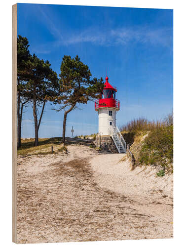 Holzbild Leuchtturm Gellen auf der Insel Hiddensee