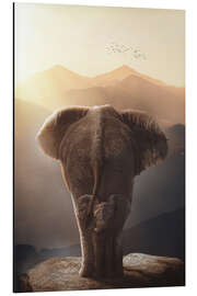 Obraz na aluminium Baby Elephant with his Mother