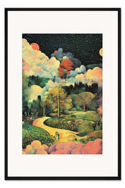 Gerahmter Kunstdruck Eine Nacht voller Farben