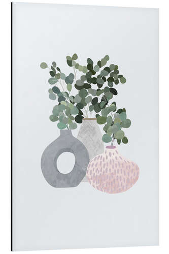 Aluminium print Three Beautiful Houseplants