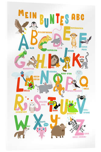 Obraz na szkle akrylowym My Colourful ABC - Animal alphabet (German)