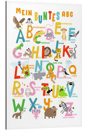 Aluminium print My Colourful ABC - Animal alphabet (German)