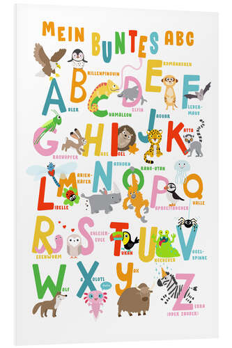 Foam board print My Colourful ABC - Animal alphabet (German)