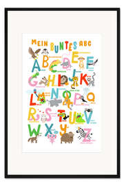 Gerahmter Kunstdruck Mein Buntes ABC - Tieralphabet