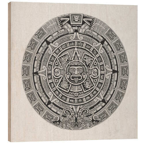 Quadro de madeira Maya Calendar II