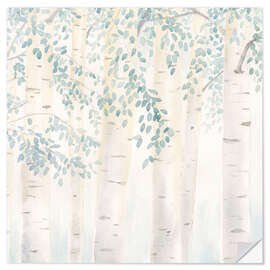 Wall sticker Birch trunks in the morning light II