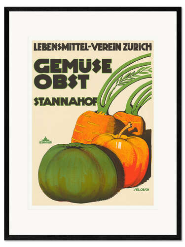 Ingelijste kunstdruk Vegetables and Fruit – St. Annahof (German)