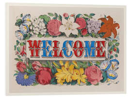 Print på skumplade Welcome - Vintage Farmhouse Sign