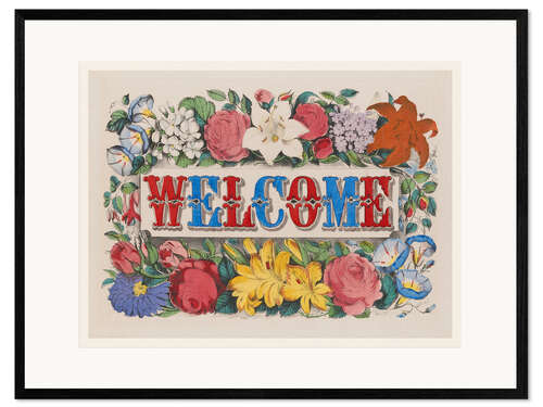 Impressão artística com moldura Welcome - Vintage Farmhouse Sign