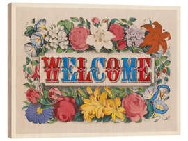 Stampa su legno Welcome - Vintage Farmhouse Sign