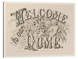 Aluminium print Welcome to our home - Vintage sign