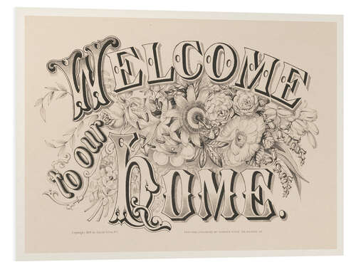 Foam board print Welcome to our home - Vintage sign