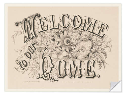 Wall sticker Welcome to our home - Vintage sign