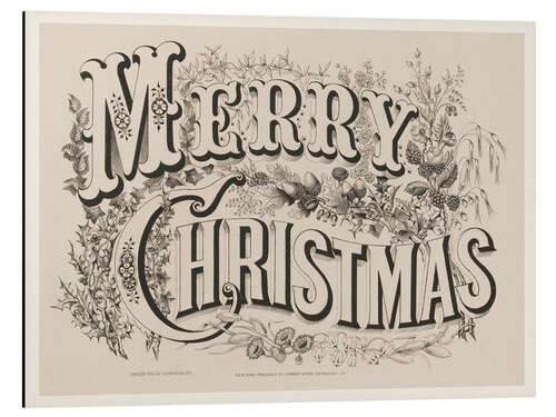 Aluminium print Merry Christmas - Vintage Sign