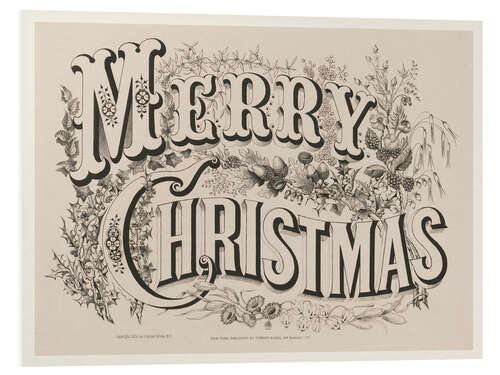 Quadro em PVC Merry Christmas - Vintage Sign