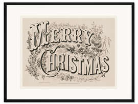 Gerahmter Kunstdruck Merry Christmas – Vintage Schild