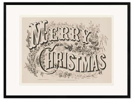 Kehystetty taidepainatus Merry Christmas - Vintage Sign