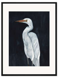 Gerahmter Kunstdruck Ruhiger Silberreiher I