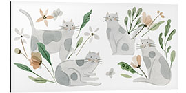 Tableau en aluminium Les chats aiment les plantes