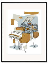 Gerahmter Kunstdruck Generalprobe am Klavier