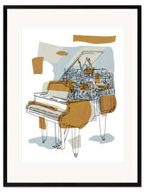 Gerahmter Kunstdruck Generalprobe am Klavier