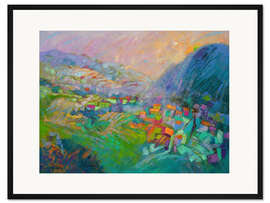 Gerahmter Kunstdruck Eingebettet in die Berge