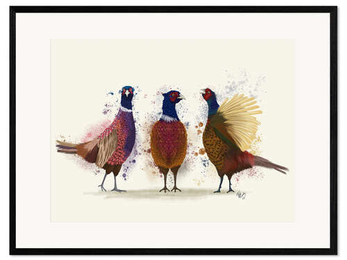 Framed art print Pheasant Trio