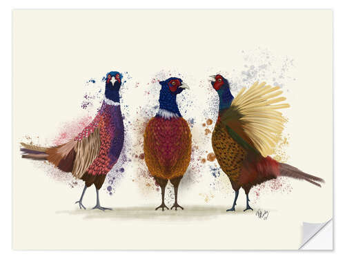 Autocolante decorativo Pheasant Trio