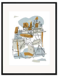 Gerahmter Kunstdruck Generalprobe am Schlagzeug