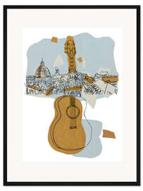 Gerahmter Kunstdruck Generalprobe an der Guitarre