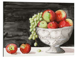 Aluminium print Fruit Bowl With Apples and Grapes