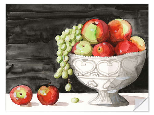 Sticker mural Fruit Bowl With Apples and Grapes