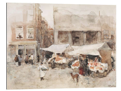 Gallery print Rustic Market with Flower Stalls