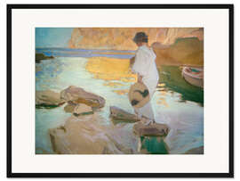 Gerahmter Kunstdruck Elena in der Bucht von San Vincente, Mallorca