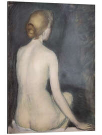 Magnettafel Nackte Frau, Rückansicht, nach rechts gewandt