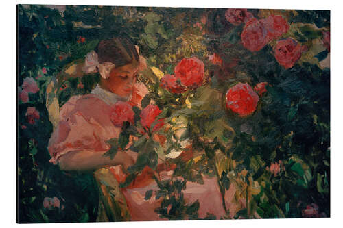 Print på aluminium Elena among roses, 1907