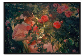 Gerahmter Kunstdruck Elena among roses, 1907