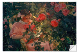 Vinilo para la pared Elena among roses, 1907