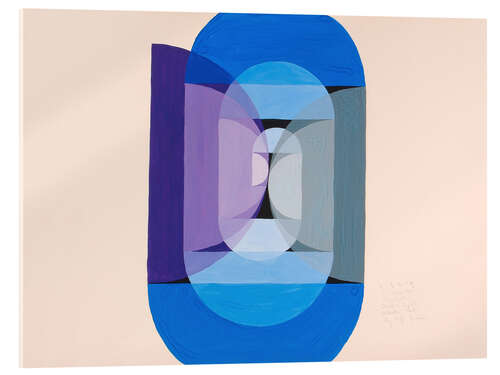 Stampa su vetro acrilico Blue Gray Violet Wheel - The Mathematical Basis of the Arts, 1934