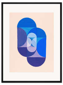 Gerahmter Kunstdruck Key Blue - Die mathematische Basis der Künste