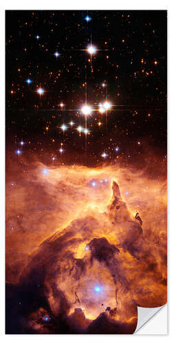 Wandsticker Sternhaufen Pismis 24 oberhalb des Nebels NGC 6357, HST, 2007