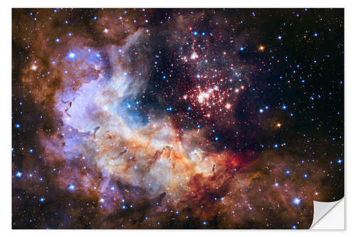 Selvklebende plakat Westerlund 2 Cluster and Nebula, Hubble Space Telescope, 2022