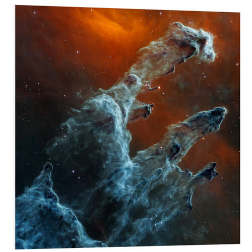 Foam board print Pillars of Creation, James Webb Space Telescope, 2022