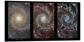 Hartschaumbild Galaxie M74, HST- und JWST, Infrarot- und optische Bilder, 2022