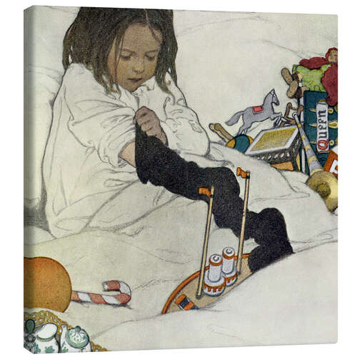 Canvastavla Opening the Christmas Stocking, 1902