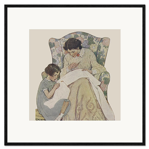 Framed art print Embroidery With Mother