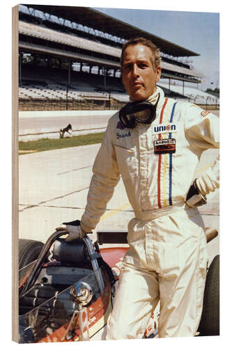 Trätavla Paul Newman in the Film "Winning", 1969